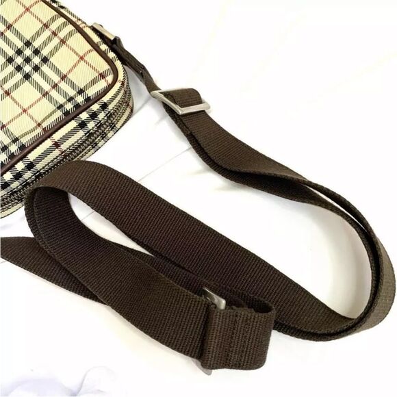 BURBERRY Nova Check Canvas Leather Crossbody Shoulder Bag 💼 - Picture 7 of 15